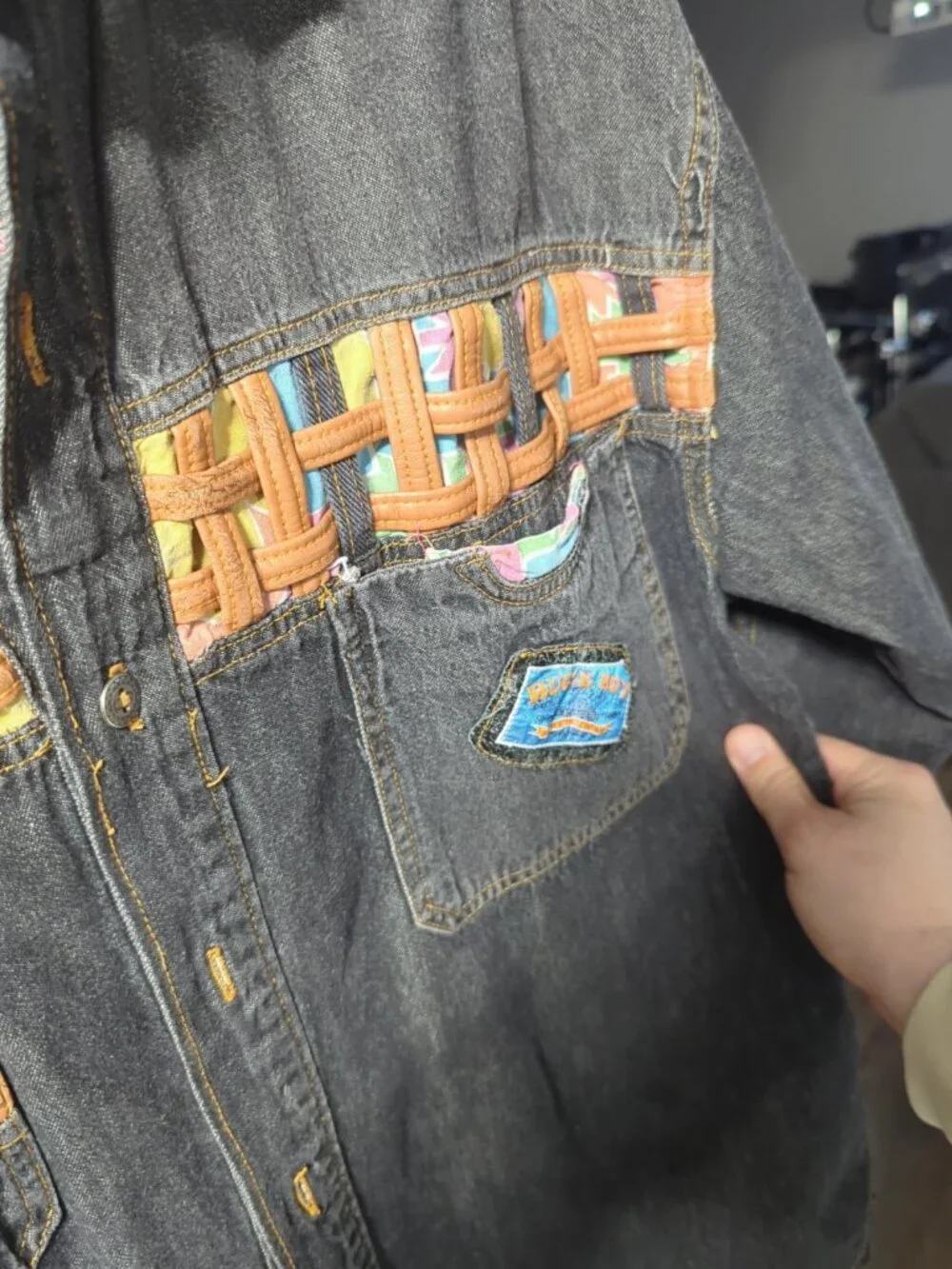 Vintage Get Used Classic Jeans By Elie Denim Button Shirt Mens Med 90s Bugle Boy - Picture 4 of 6